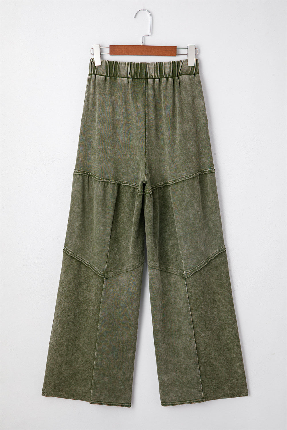 Mineral Wash Tiered Drawstring Wide Leg Pants-2