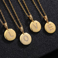 Zircon Initial Disc Necklace Collection