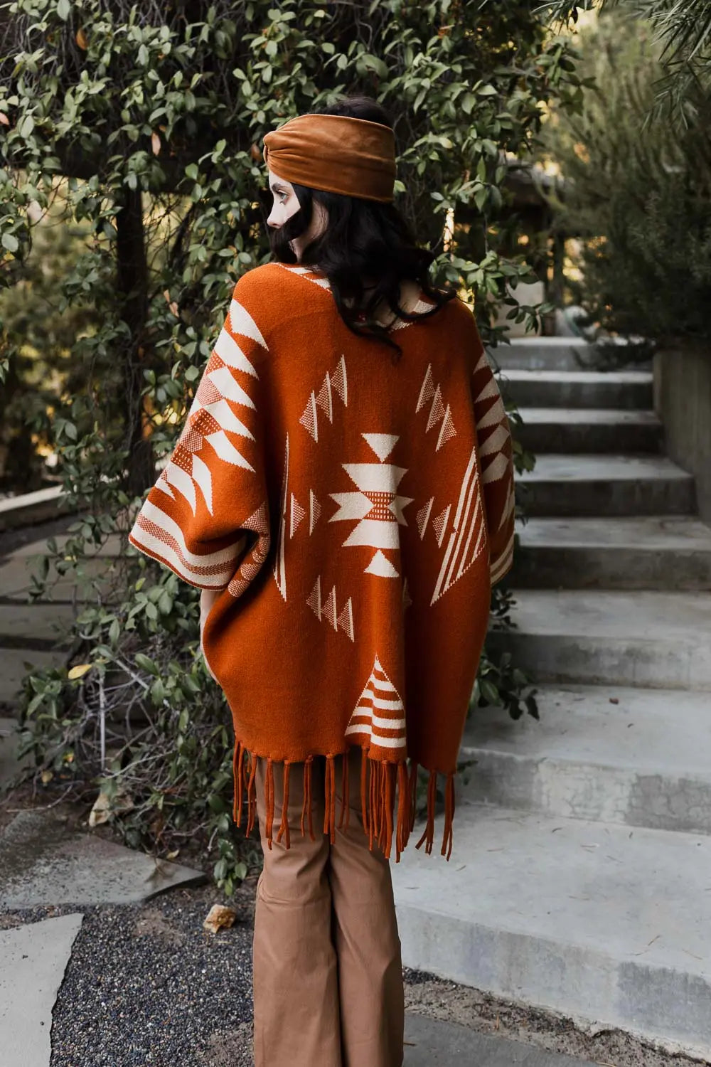 Southwestern Geometric Fringe Ruana-1