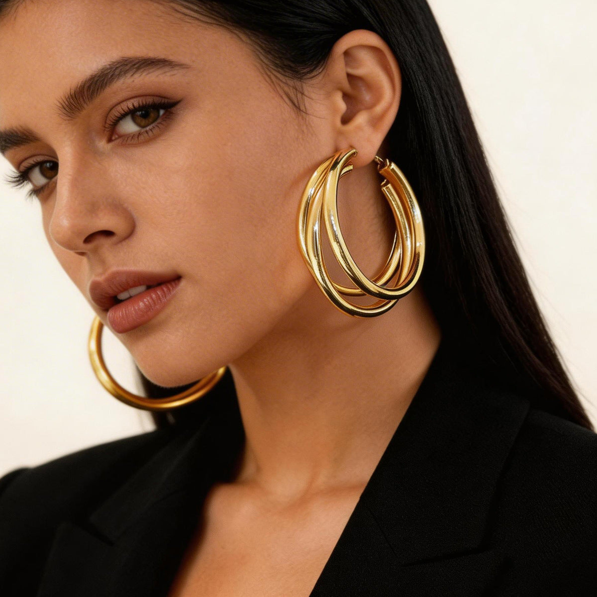 Metal Minimalist Round Earrings