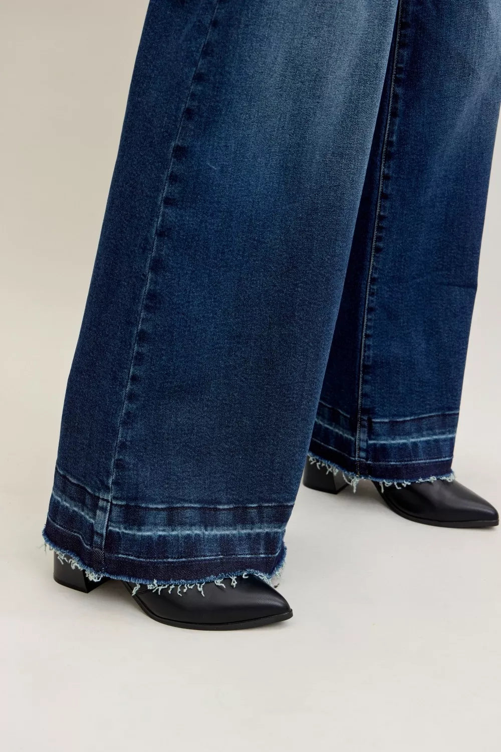 Judy Blue High Waist Palazzo Jeans with Front Patch Pockets