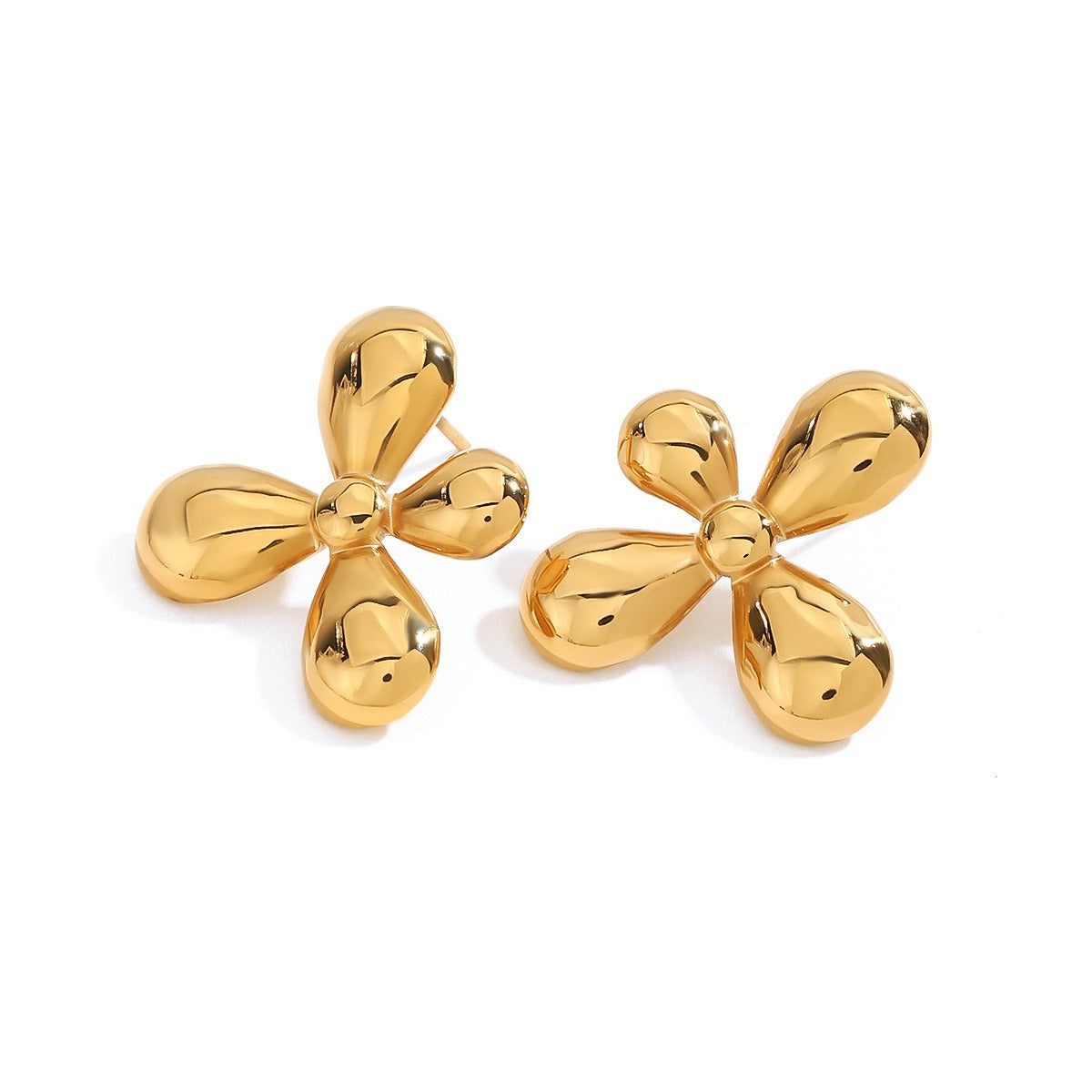 18K Gold Flower Earrings