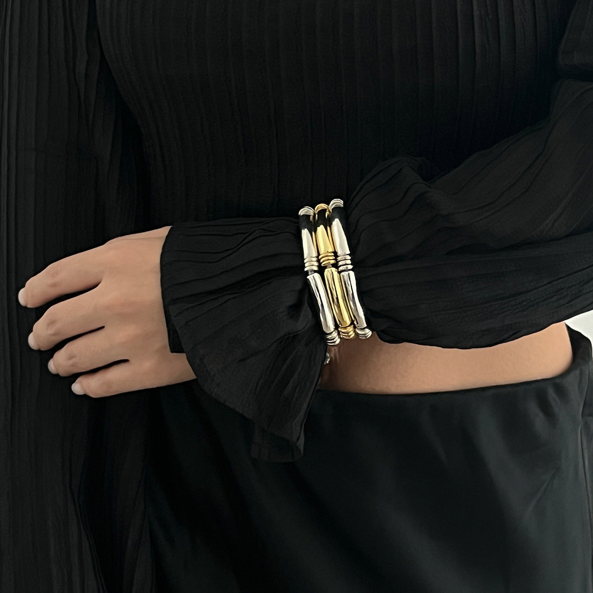 Light Luxury Beaded Bamboo Bracelet