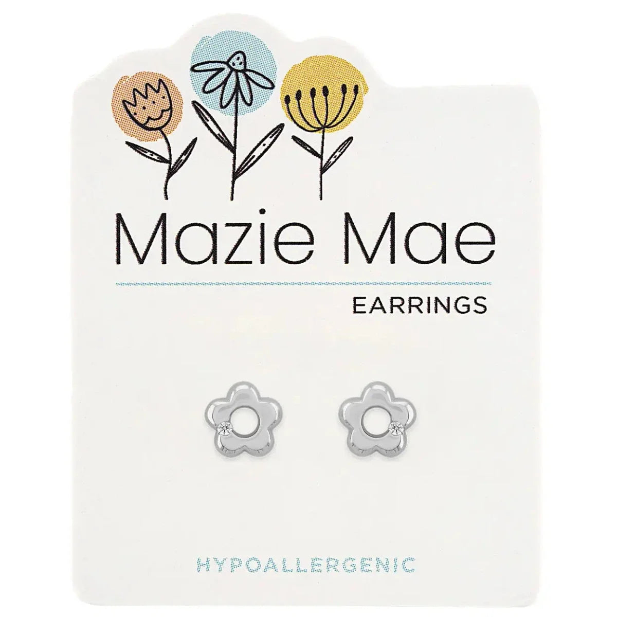 Hypoallergenic Silver Classic Flower Studs