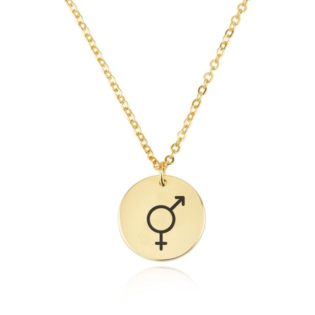 Bigender Pride Disk Necklace