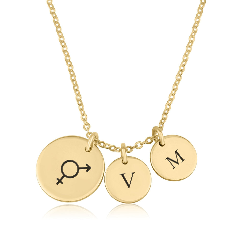 Bigender Pride Necklace With Initials