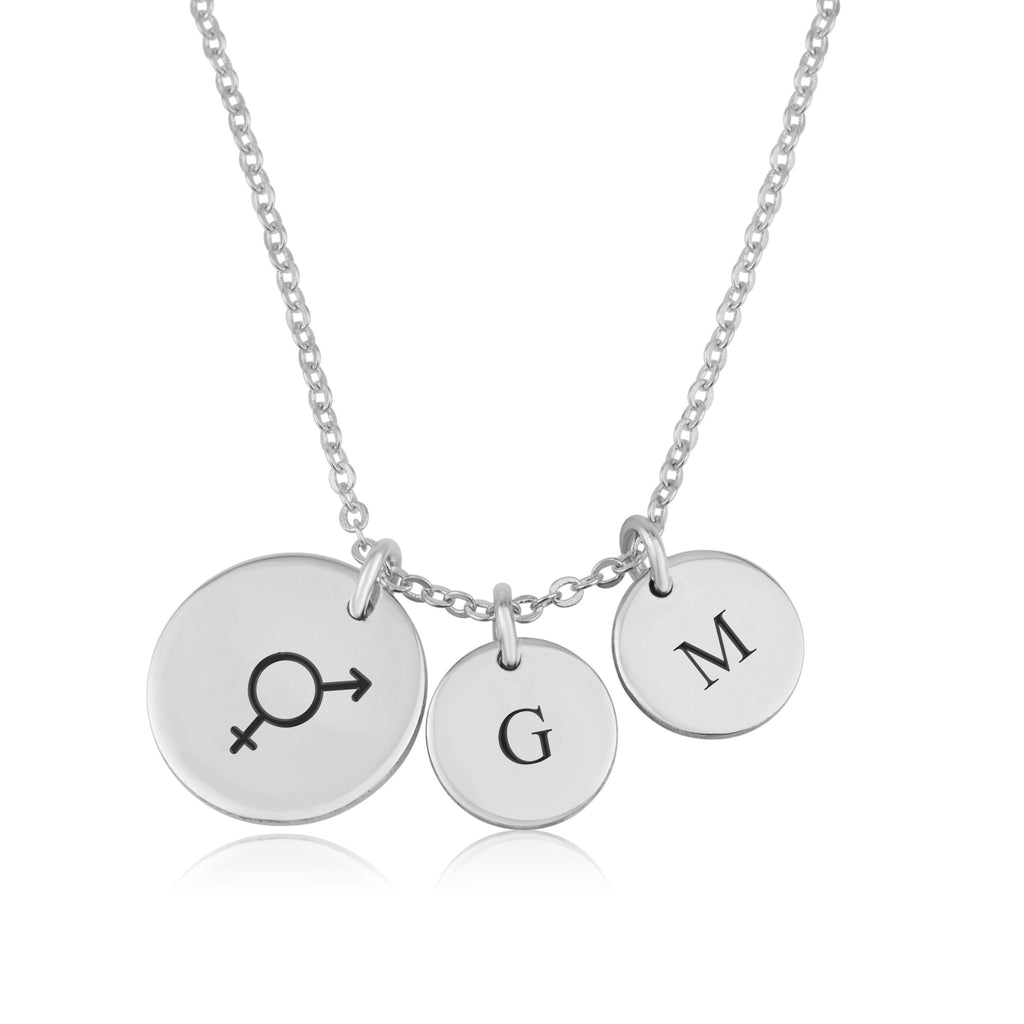 Bigender Pride Necklace With Initials