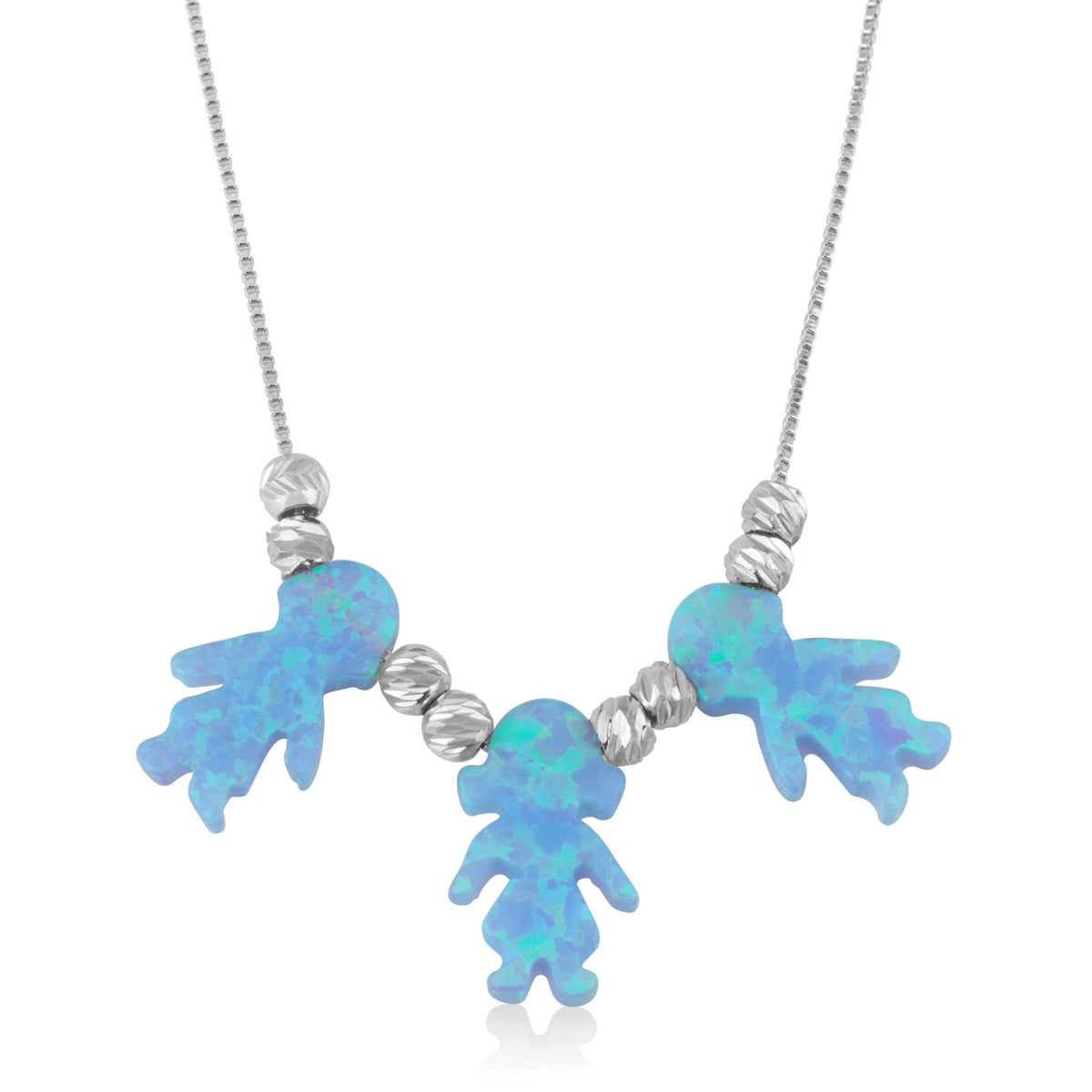 Blue Opal Charms Necklace