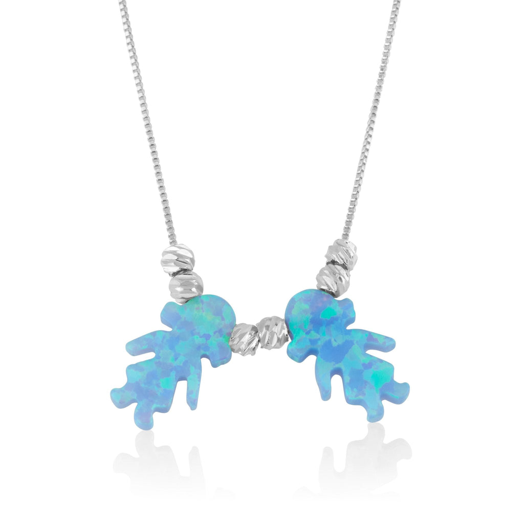 Blue Opal Charms Necklace
