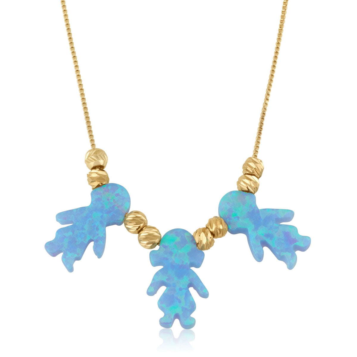 Blue Opal Charms Necklace