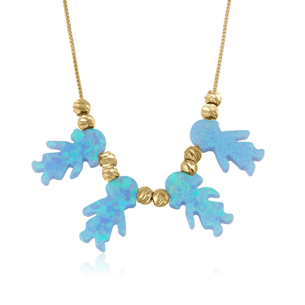 Blue Opal Charms Necklace