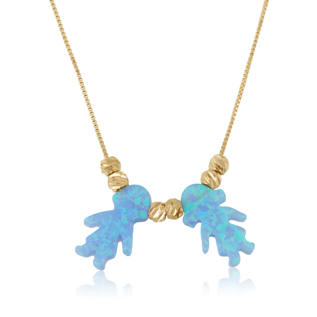 Blue Opal Charms Necklace