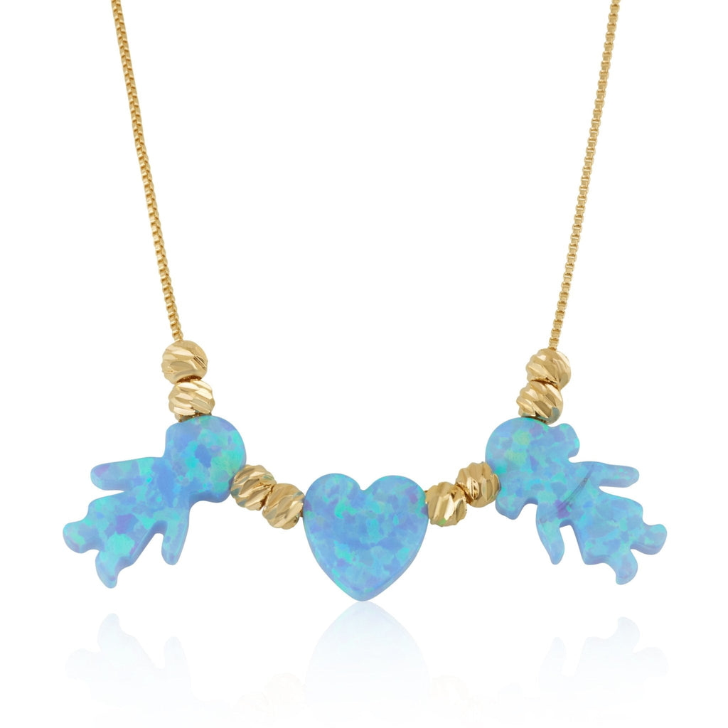 Blue Opal Charms Necklace