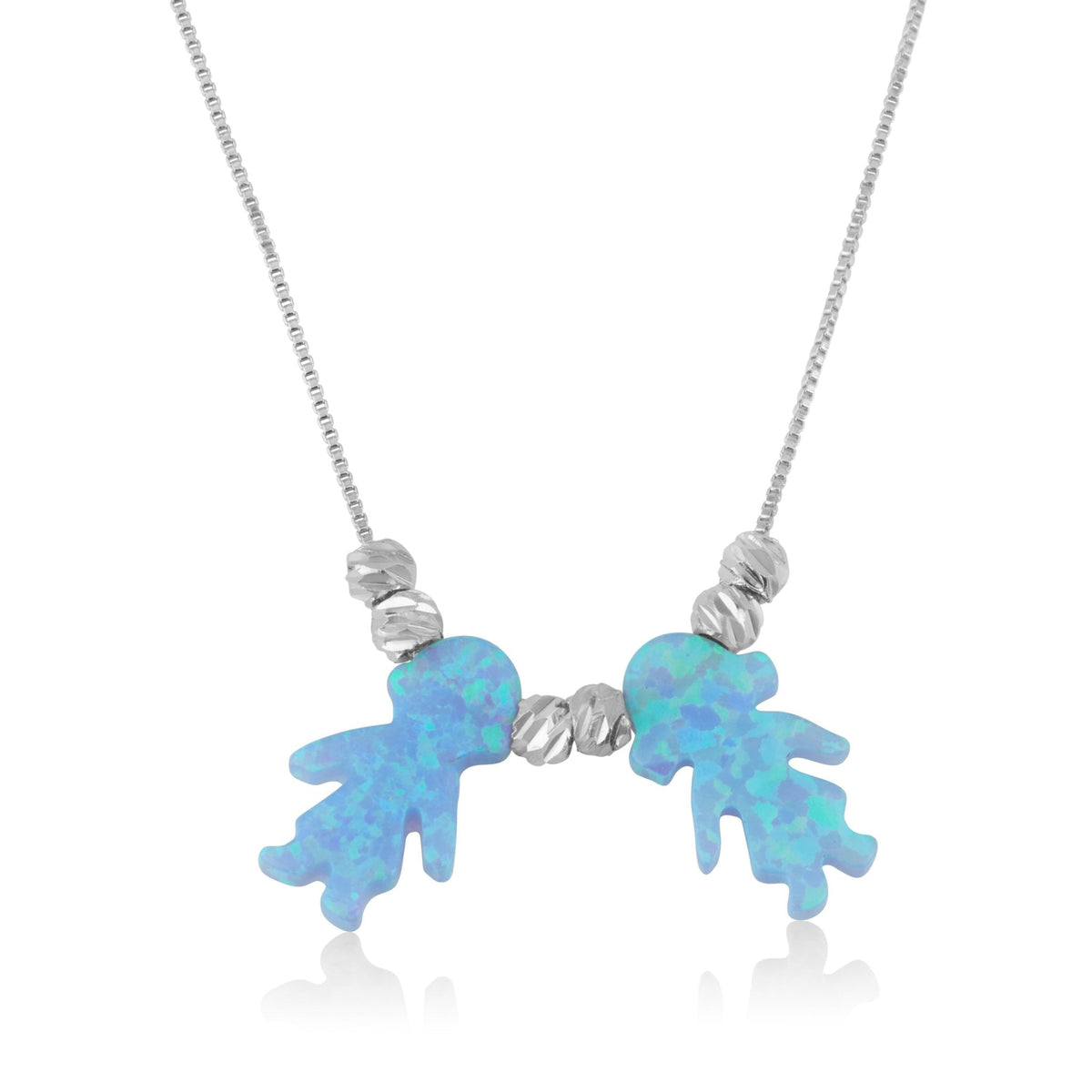 Blue Opal Charms Necklace