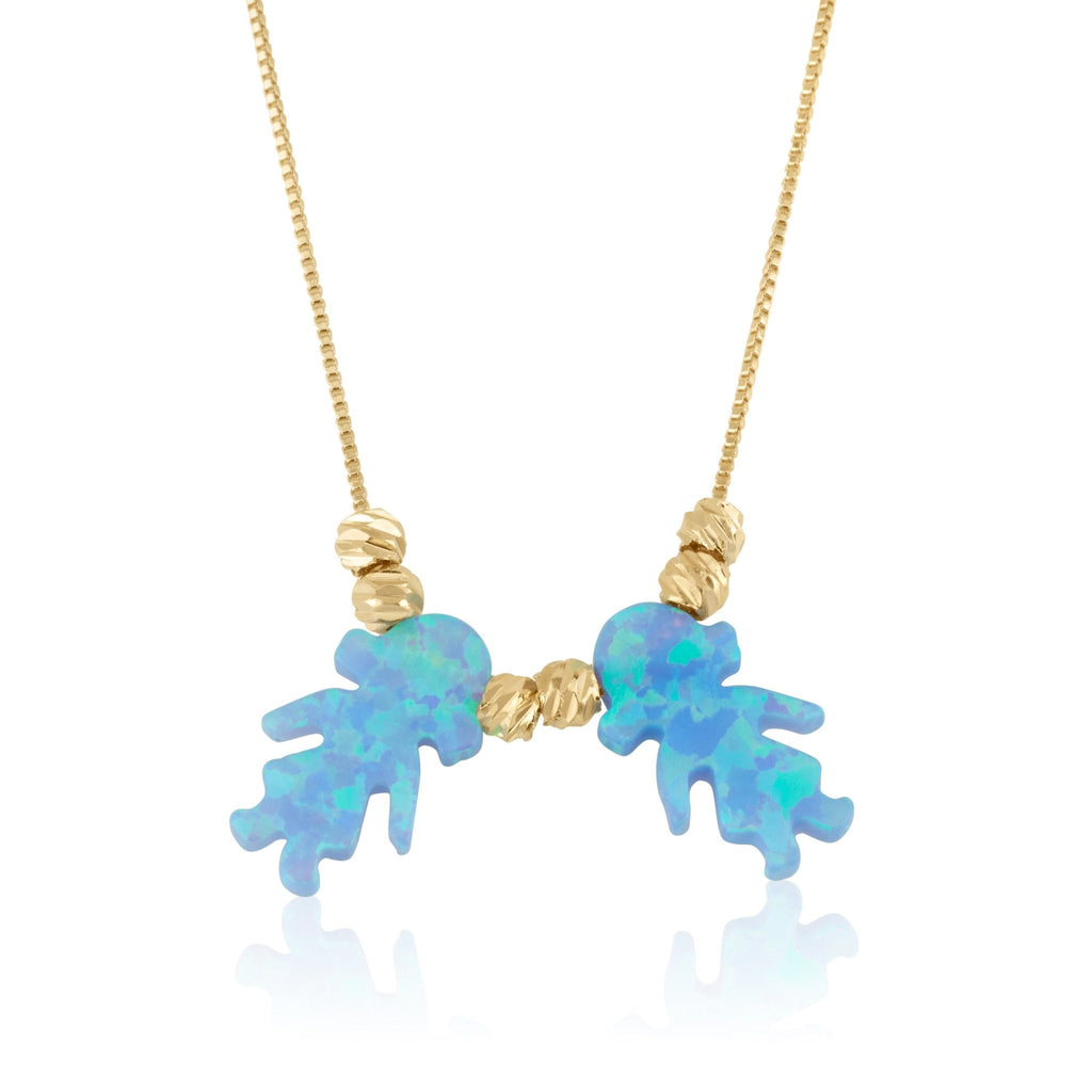 Blue Opal Charms Necklace