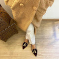 Suede Pointed Toe Tassel Flats