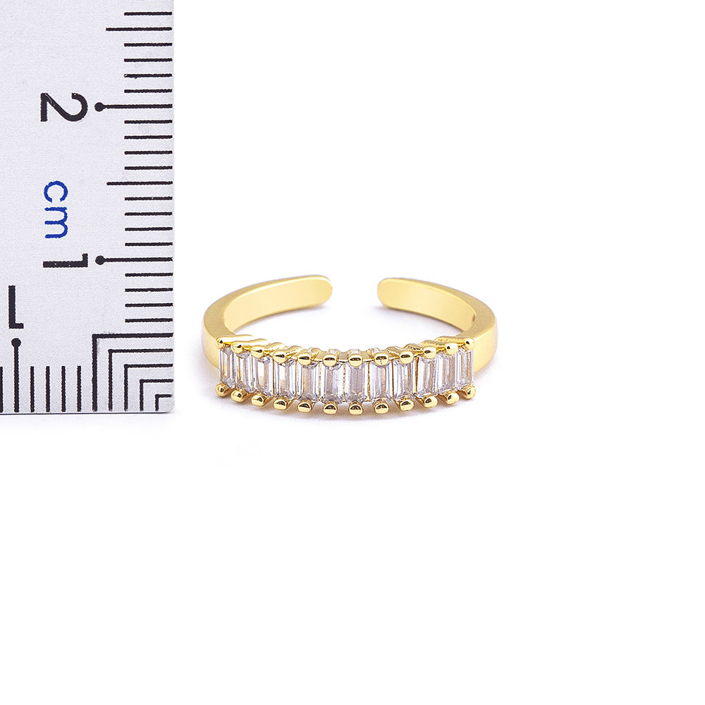 Zircon Geometric Open Ring III