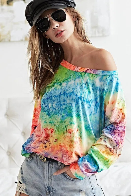 BiBi Tie Dye Soft Knit Jersey T-Shirt