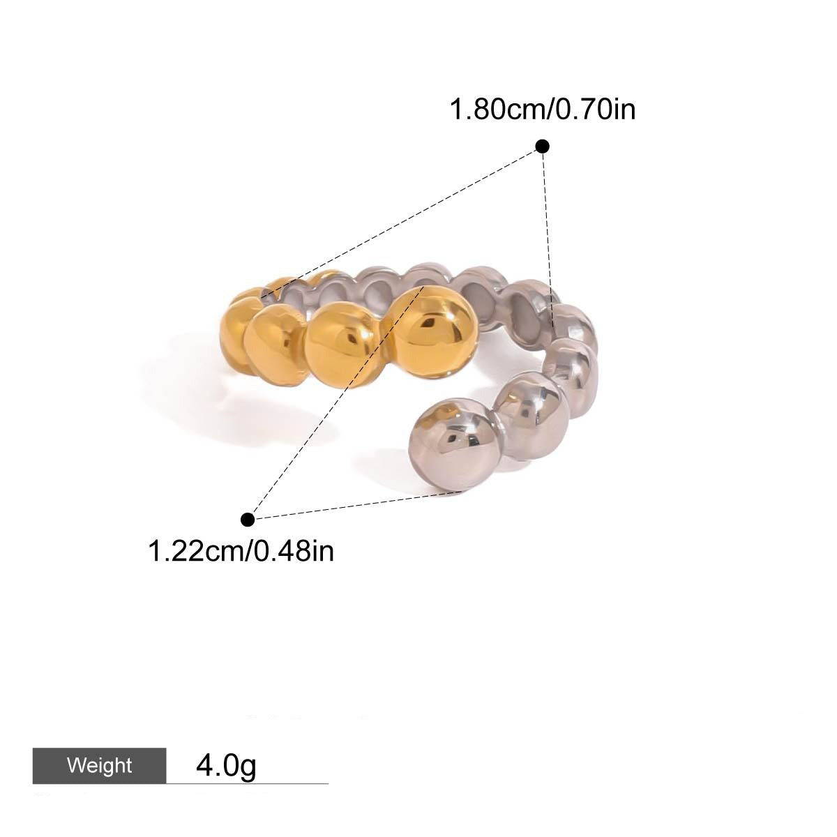 18K Gold Round Pearl Inlaid Ring