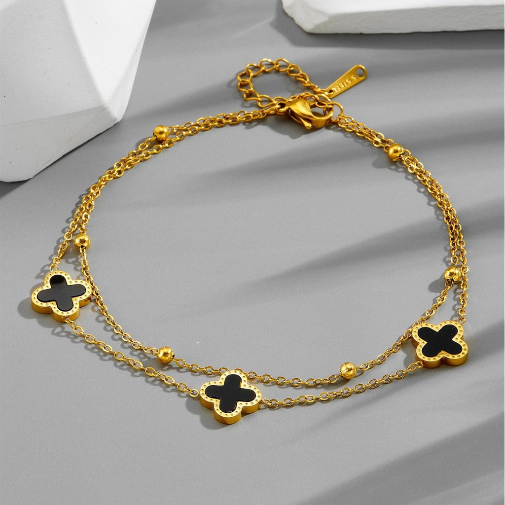 Four-Leaf Clover Chain Bracelet