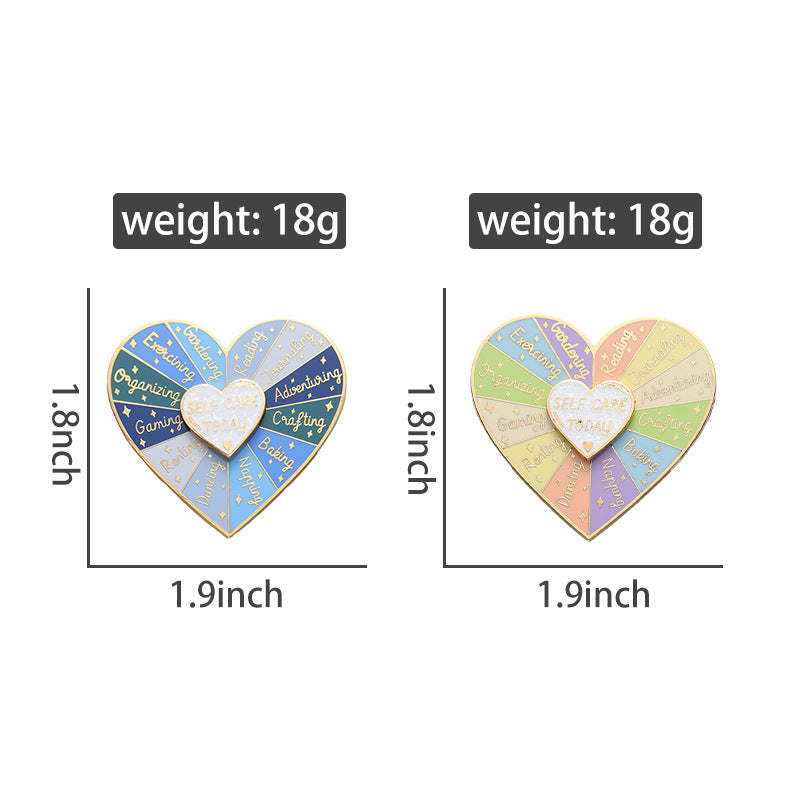 Double-Layer Heart Rotating Badge