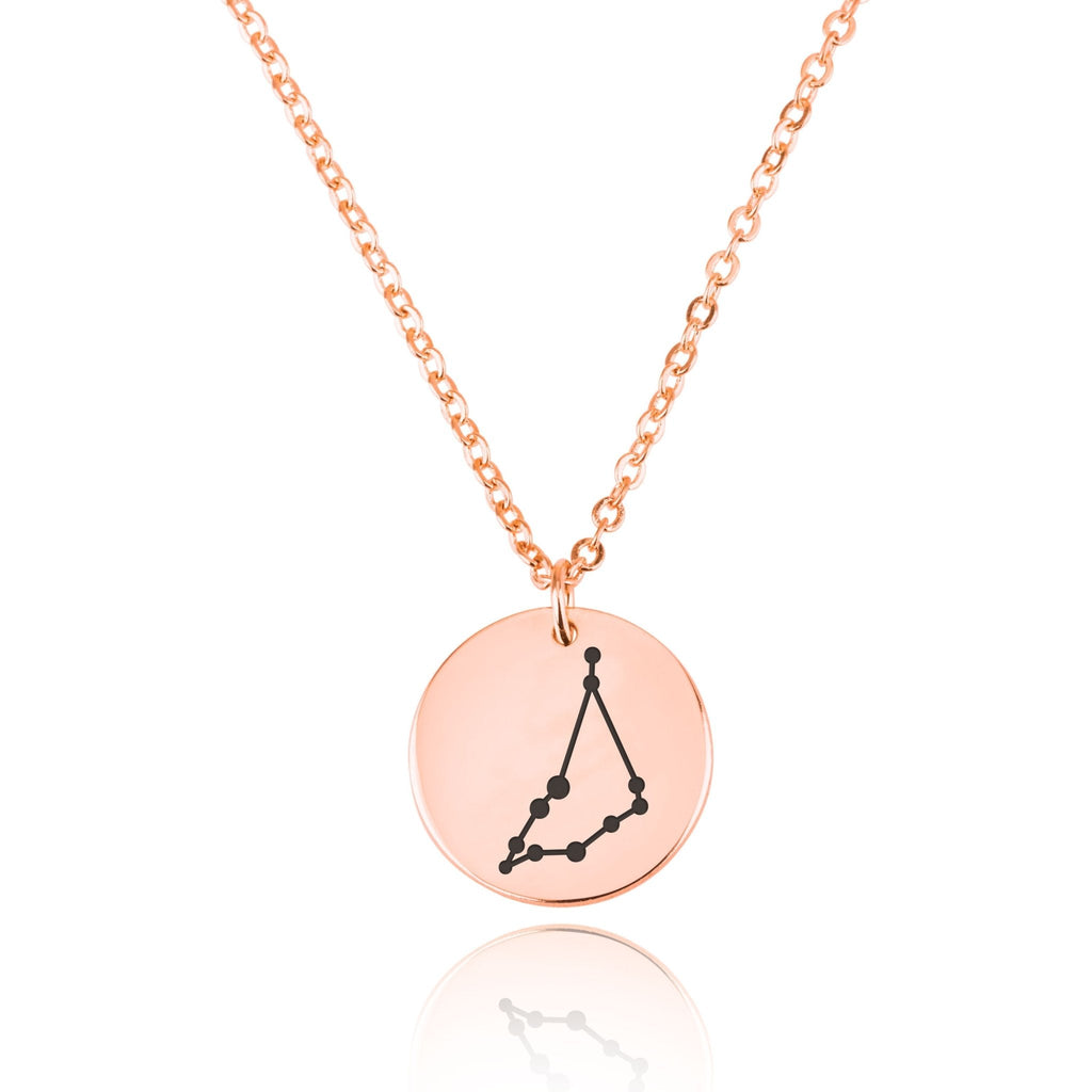Capricorn Celestial Constellation Disk Necklace