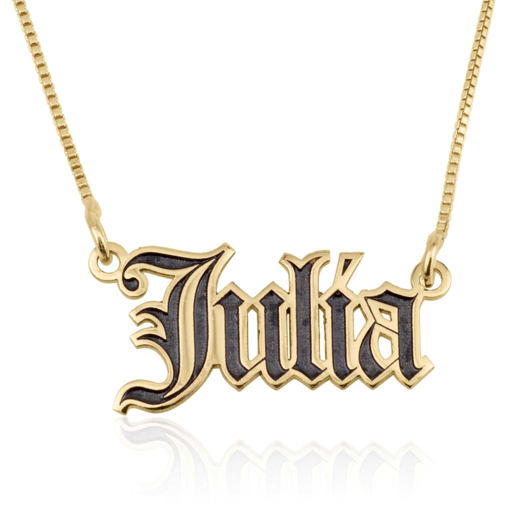 Colorful Gothic Name Necklace