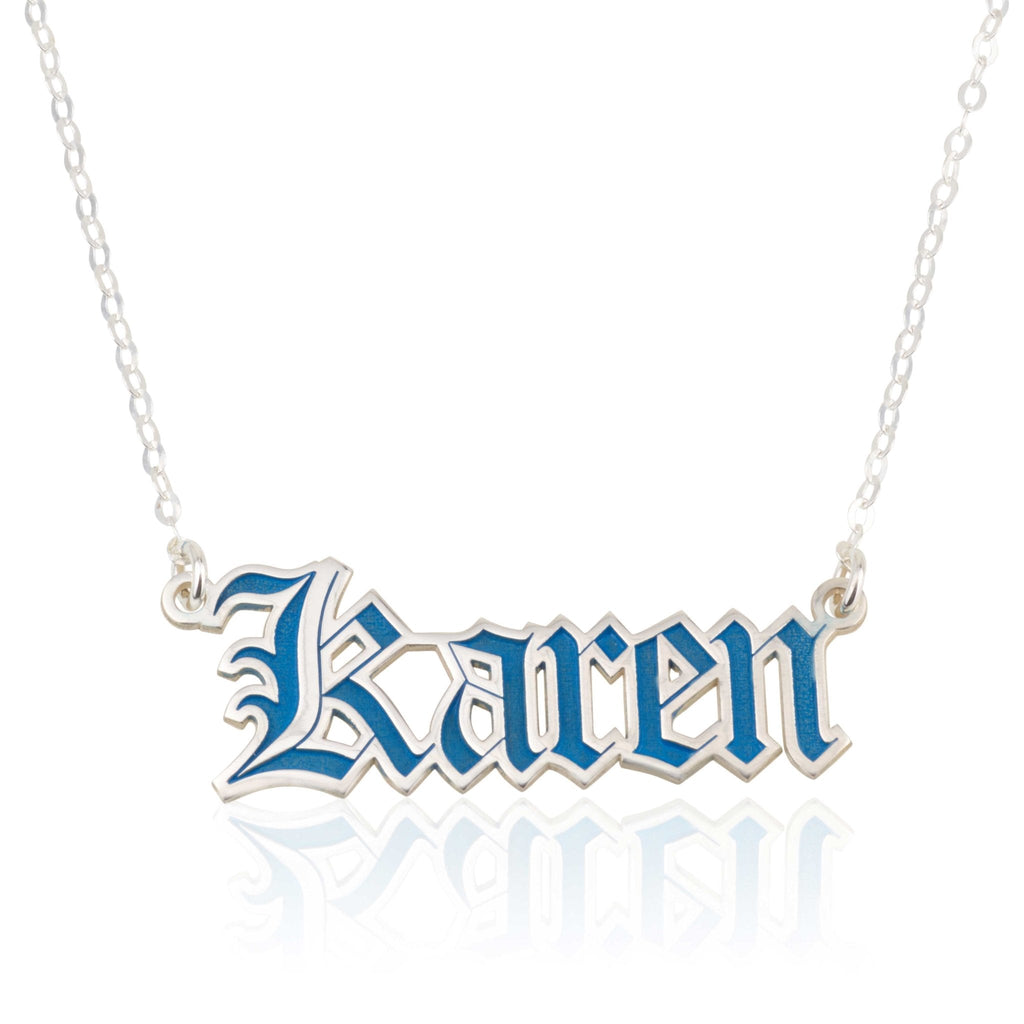 Colorful Gothic Name Necklace