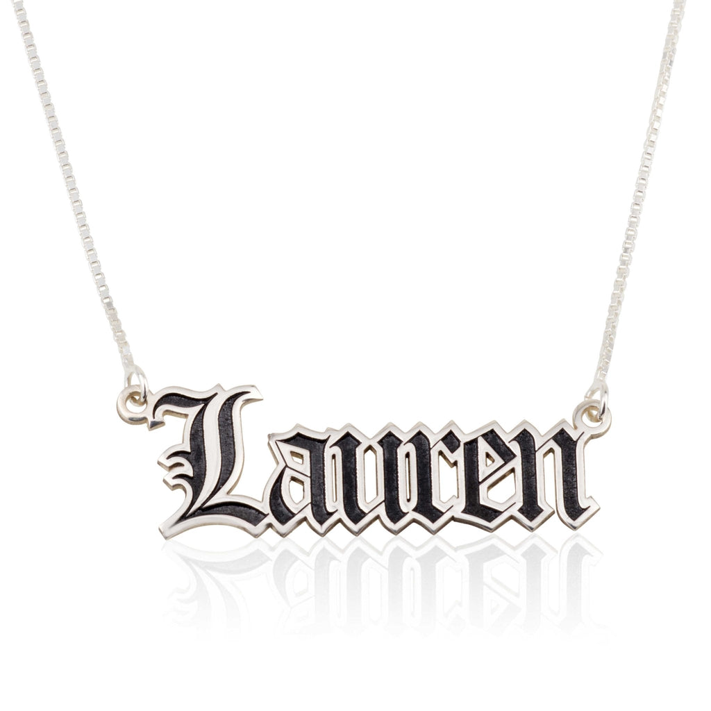 Colorful Gothic Name Necklace