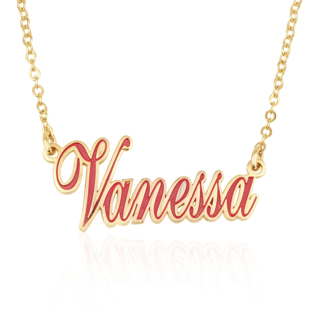 Custom Colorful Name Plate Necklace