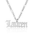 Custom Gothic Name Necklace With Figaro Chain