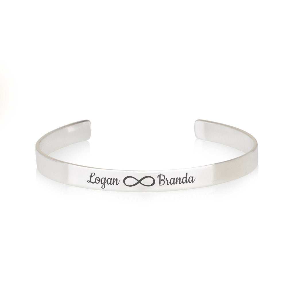 Custom Infinity Names Cuff Bracelet