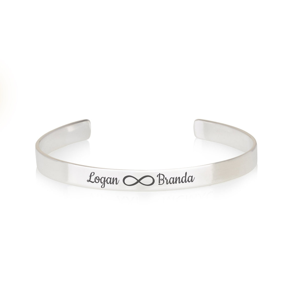 Custom Infinity Names Cuff Bracelet