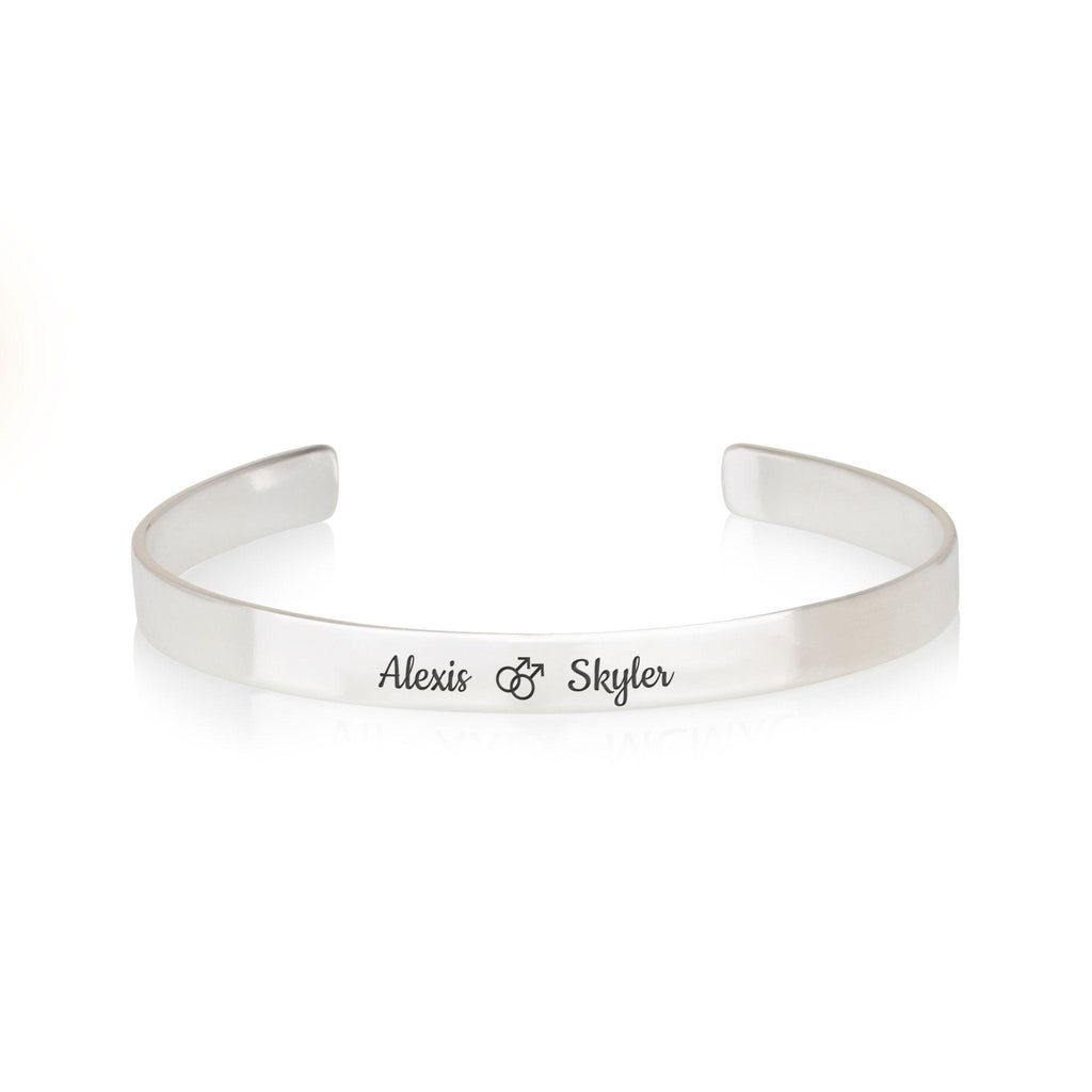 Custom Gay Pride Names Cuff Bracelet