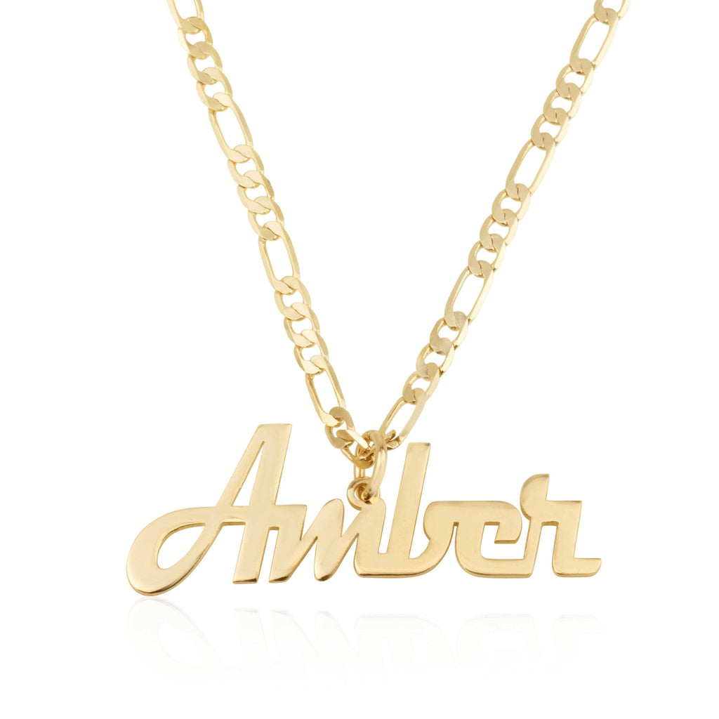 Custom Name Necklace With Figaro Chain