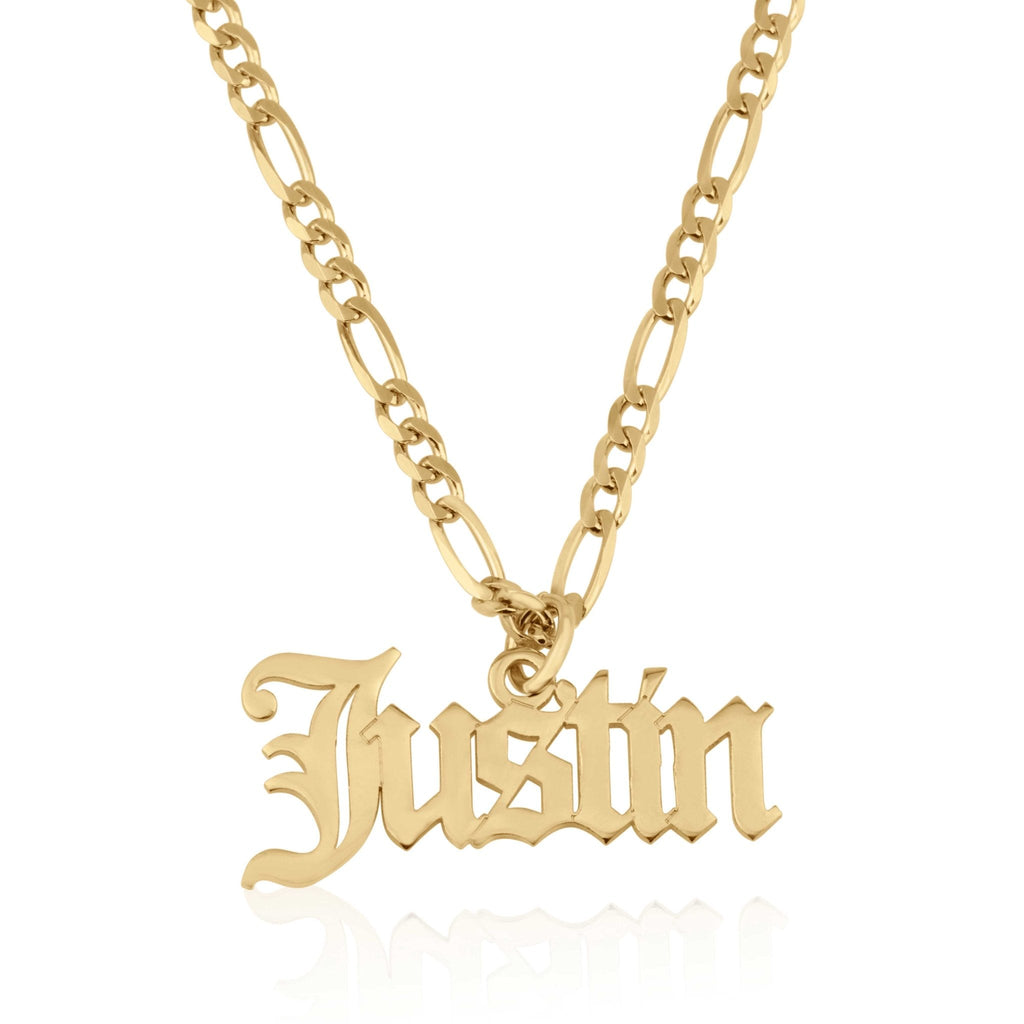 Custom Name Necklace With Figaro Chain