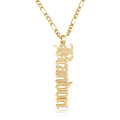 Custom Vertical Name Necklace With Figaro Chain