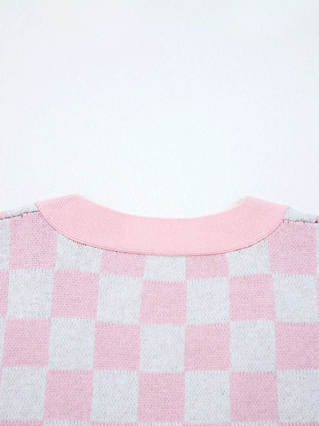 Christmas Tree Pattern Checkered Button V Neck Cardigan