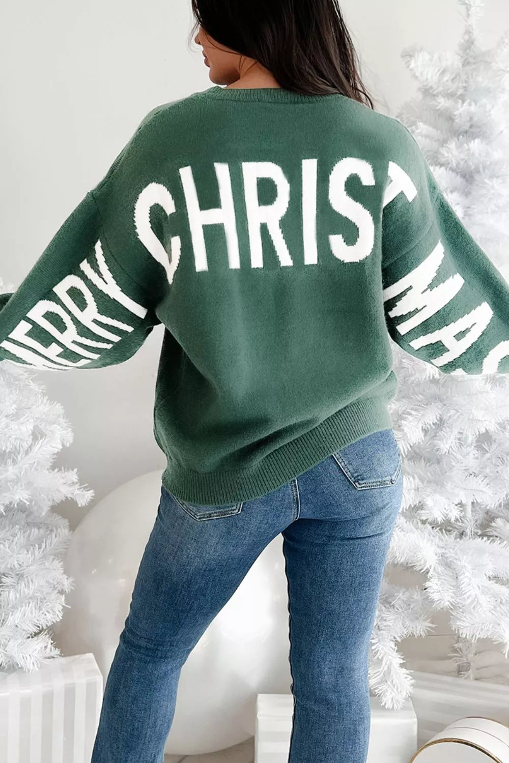 'HO! HO! HO!' Graphic Long Sleeve Sweater