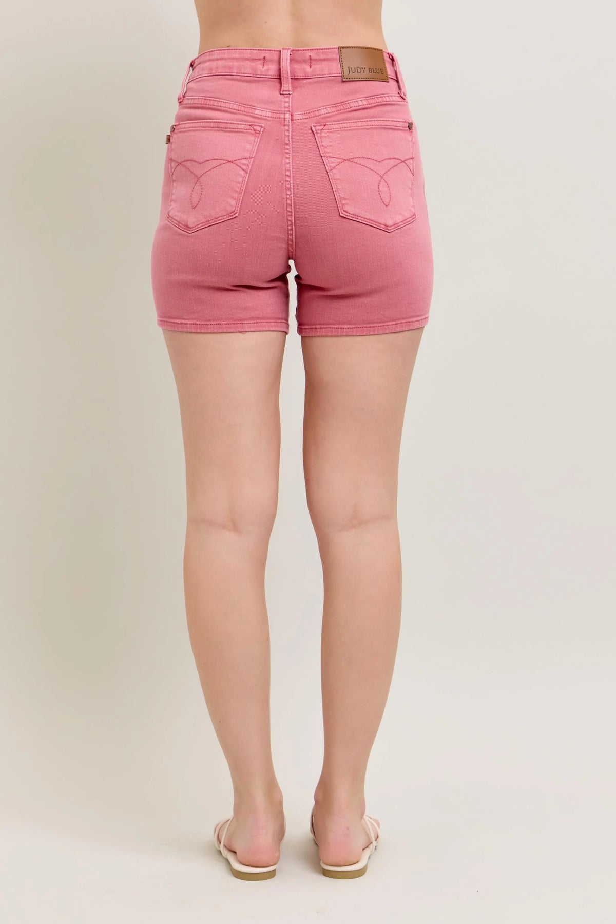 Judy Blue Pink Back Pkt Embroidery Shorts