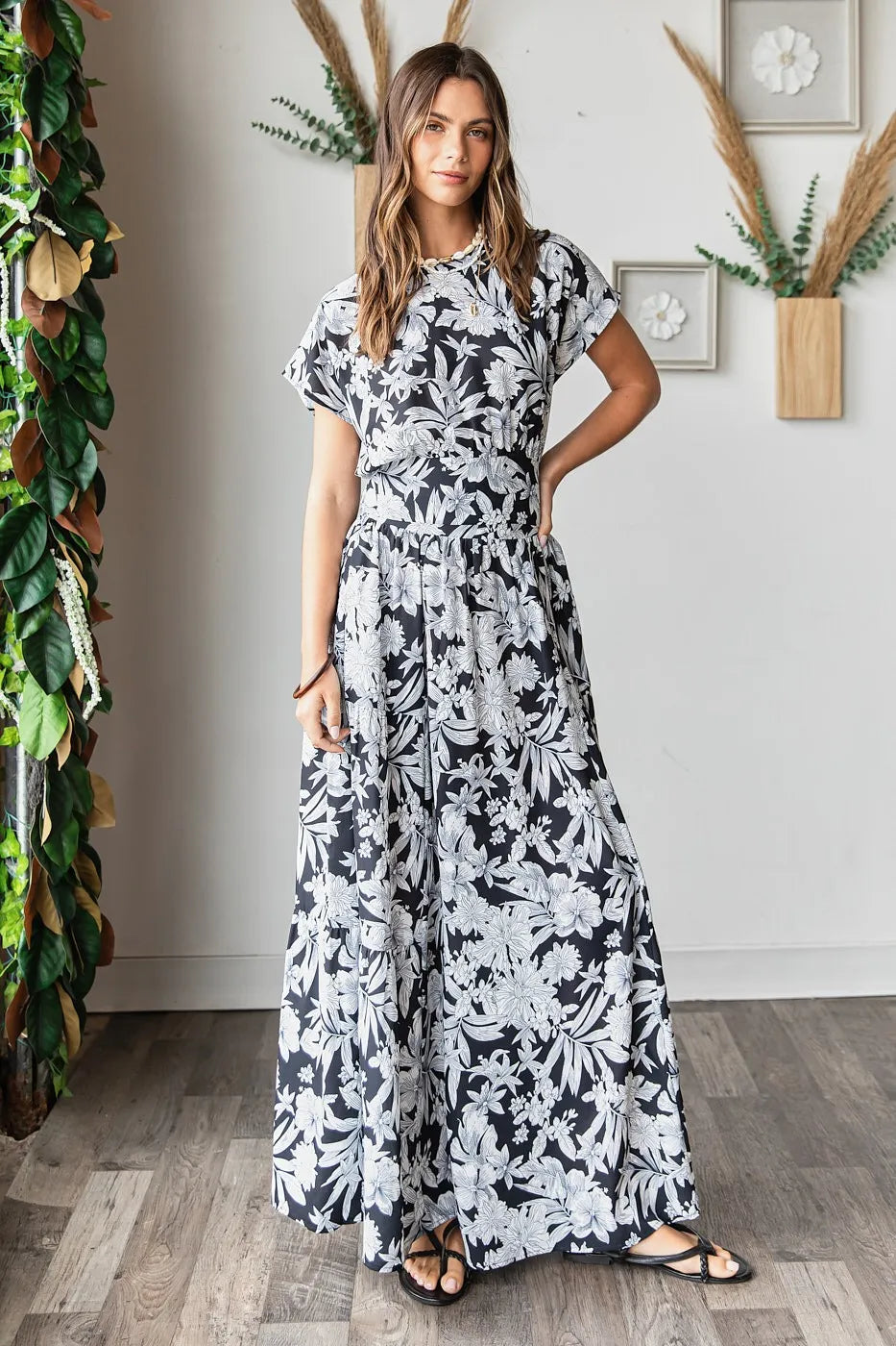 Mittoshop Tropical Print Top and Skirt Set