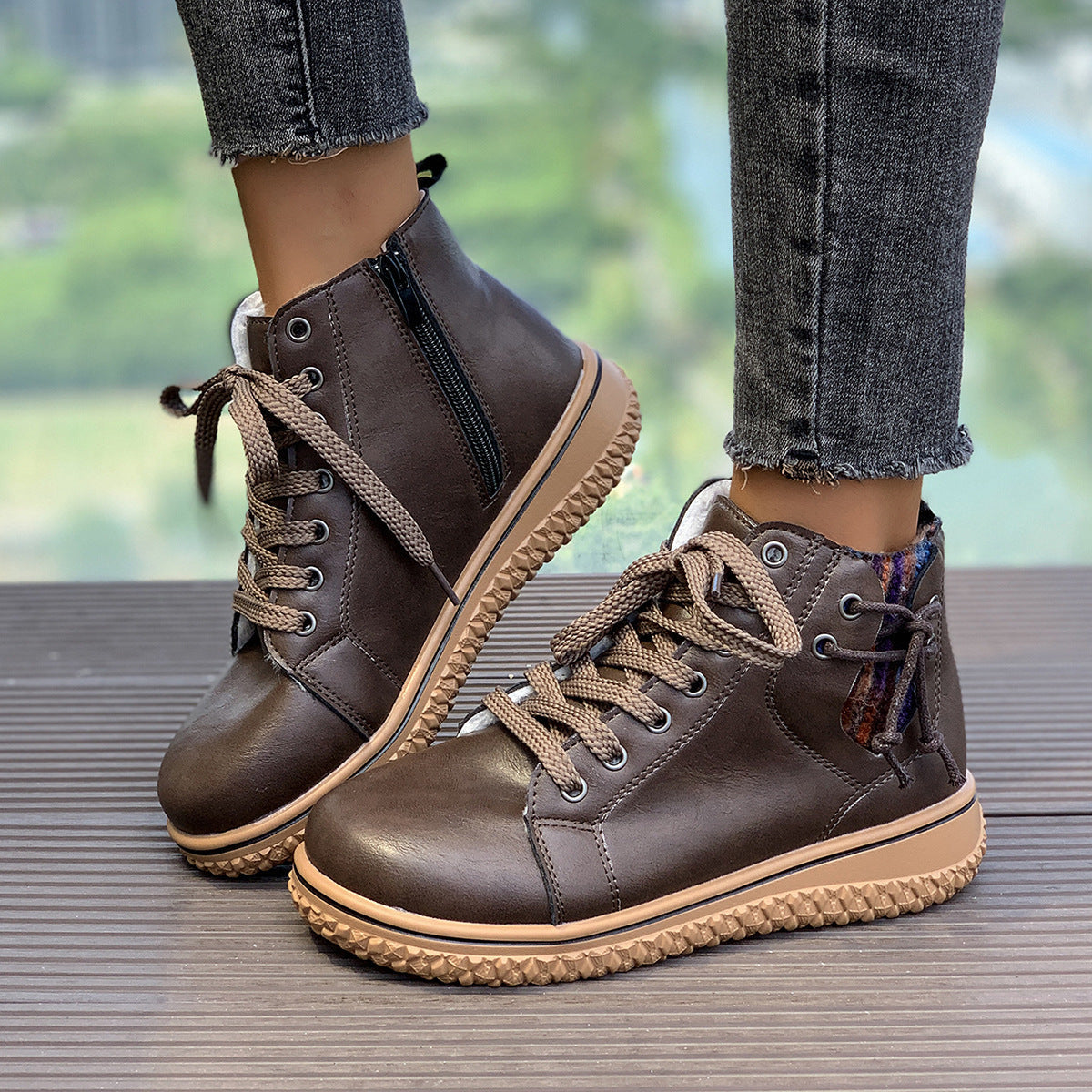 FitiqueFit Women’s Flat Heel Martin Boots