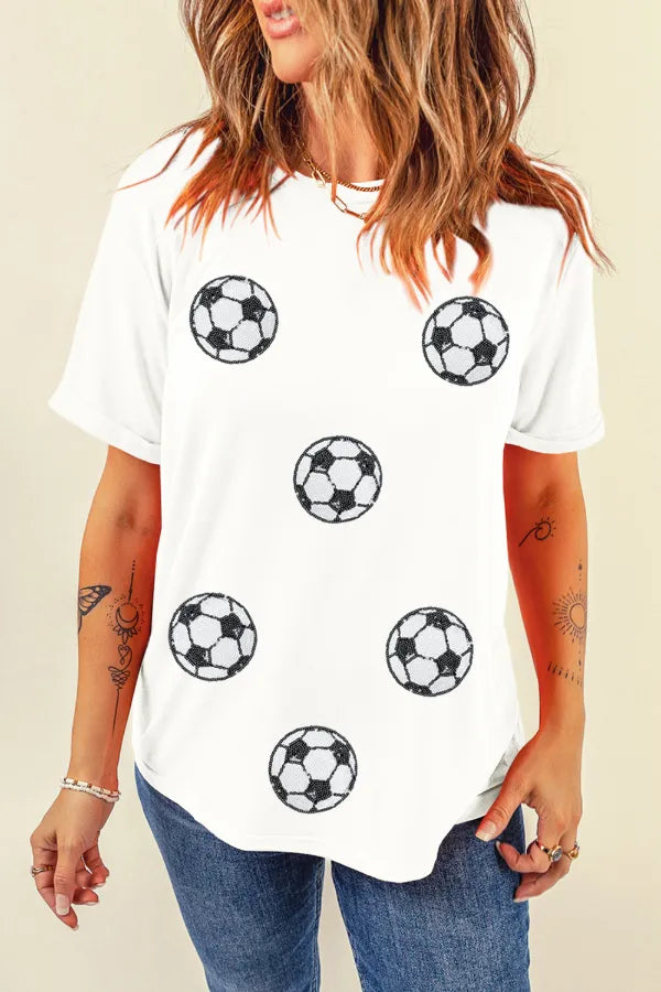 Football Round Neck Short Sleeve T Shirt