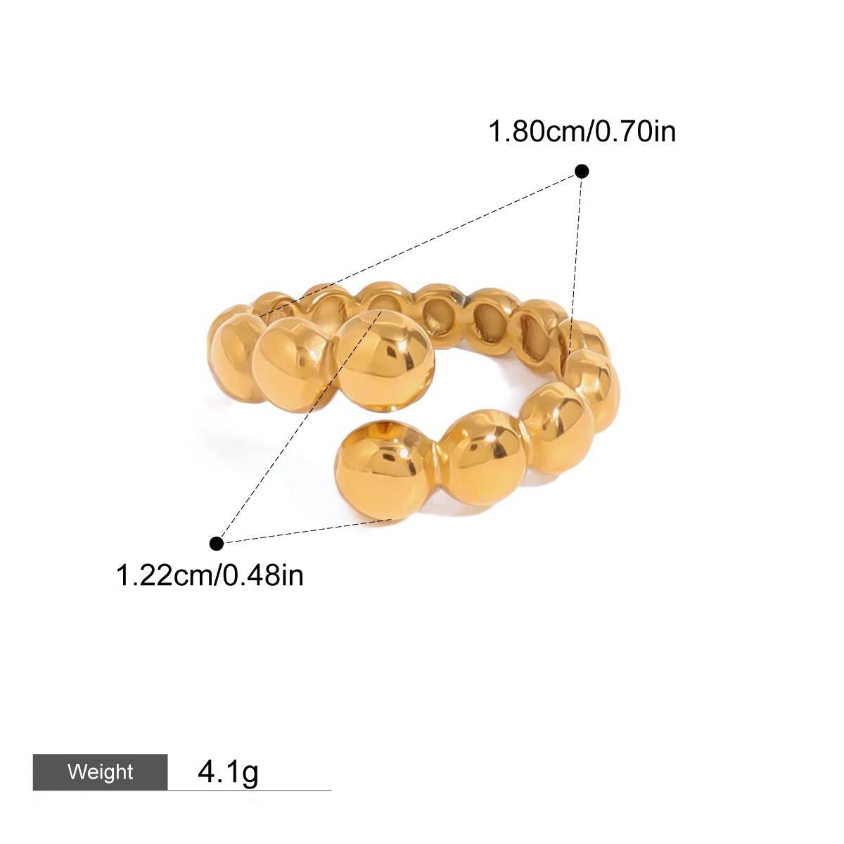 18K Gold Round Pearl Inlaid Ring