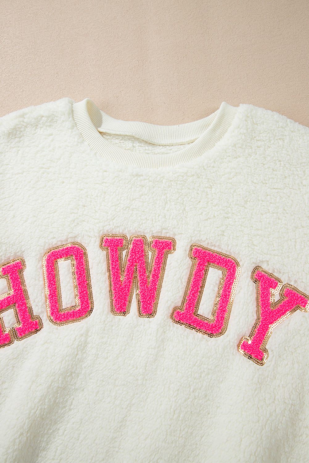 Mila Sherpa Howdy Patched Pullover