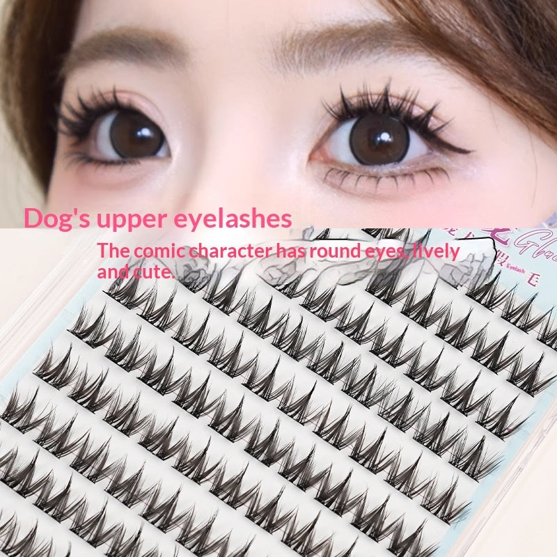 Glue-free Dog-style False Eyelashes Round-eye False Eyelashes