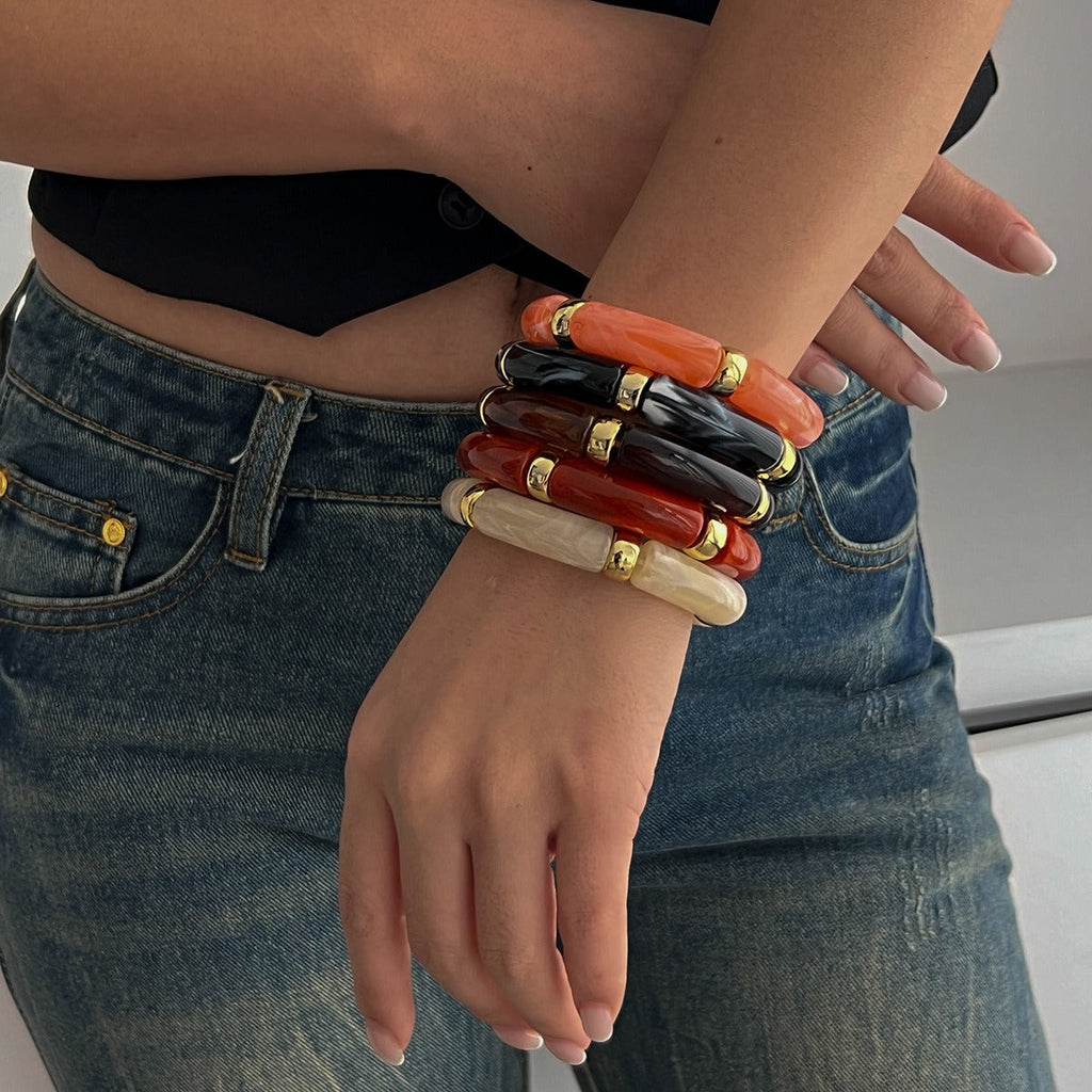 Light Luxury Beaded Bamboo Bracelet