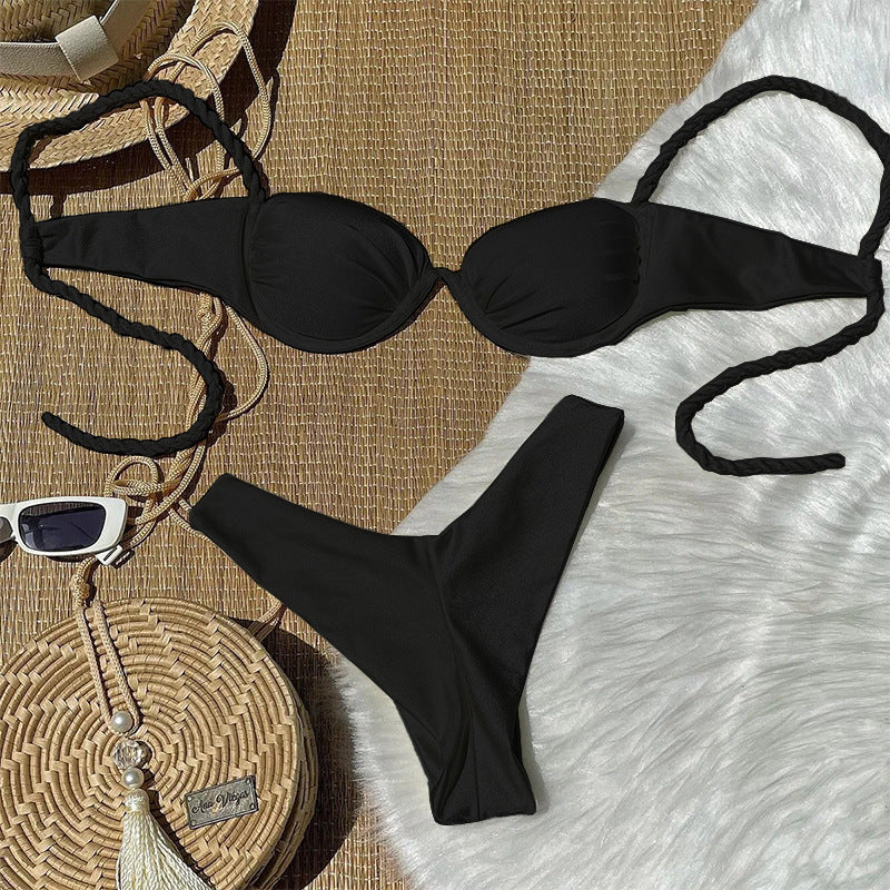 Woven Strap Seaside Swimwear Women