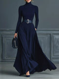 Turtleneck Long Sleeve Maxi Dress