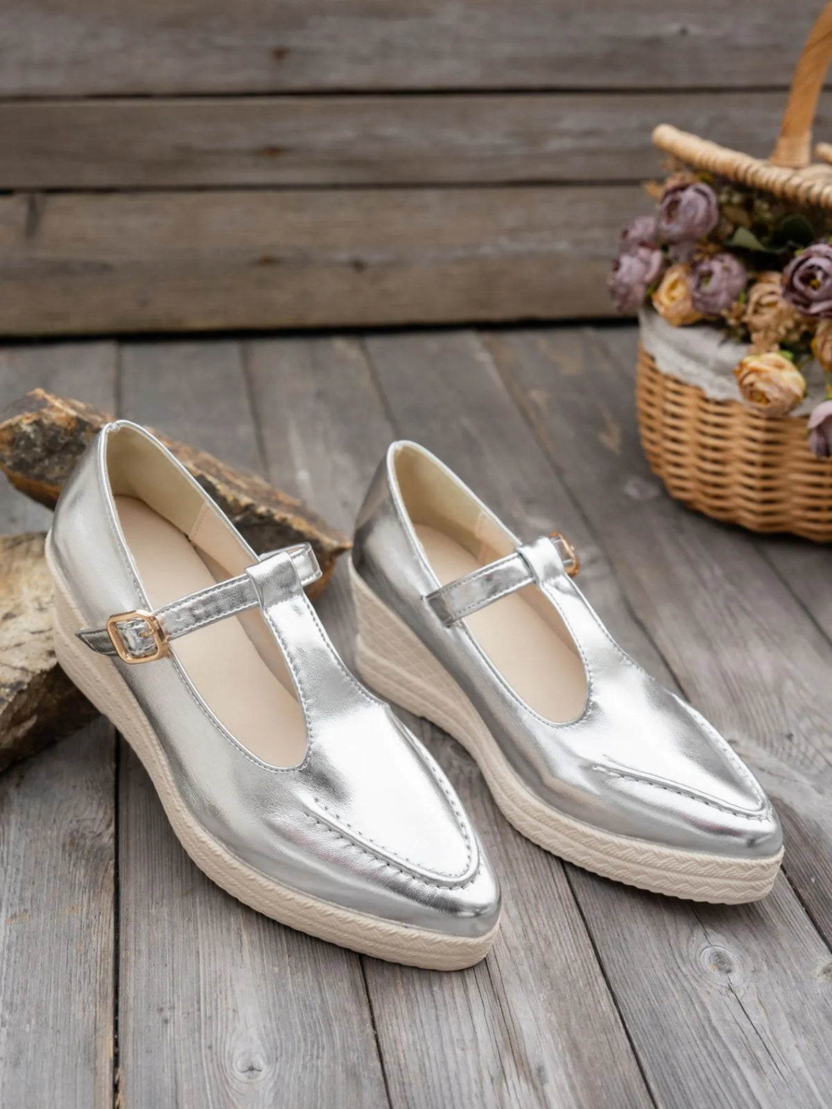 Point Toe Wedge Loafers